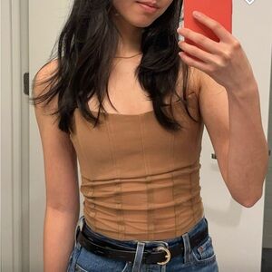 Tiger Mist Corset Mesh Top